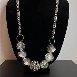 Simply Vera Silver-Tone Bold Statement Necklace with Large Faceted Beads